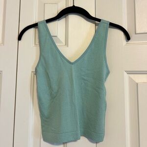 Old Navy Teal V-Neck Knit Tank Top